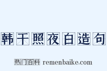 韩干照夜白造句是什么意思的图片